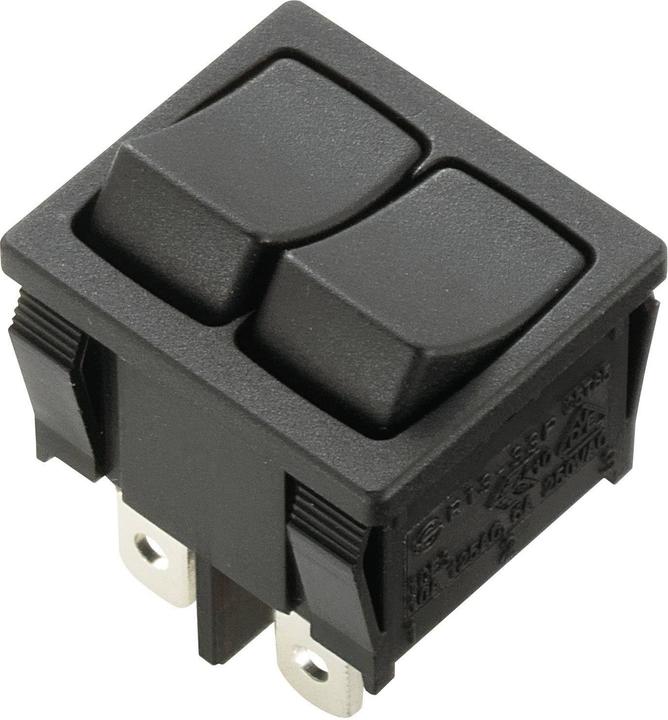 Actual product image Tru Components 1588077 Rocker switch TC-R13-33PAA-02 250 V/AC 6 A 2 x Off/On ra