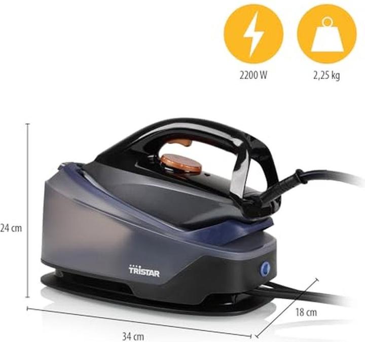 Immagine prodotto Tristar ST-8930 Dampfbügelstation 2200 W Anthrazit (2200 W, 40 g/min)