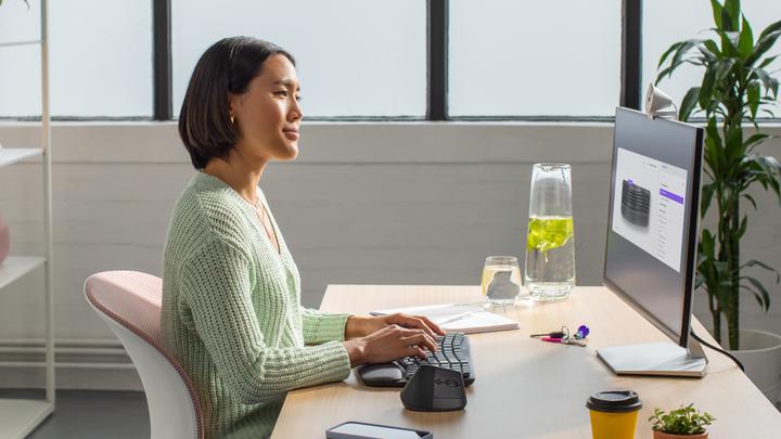 Actual product image Logitech Wave Keysergonomic Kb Graphite (English-international, Wireless)