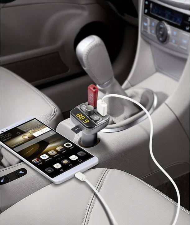 Actual product image Technaxx FMT900BT Transmitter,silver,USB FM, BT handsfree, MicroSD