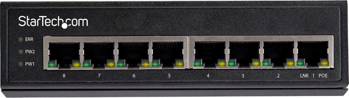 Actual product image StarTech Industrial 8 Port Gigabit PoE Switch - - Power Over Ethernet Switch - GbE PoE+ Unmanaged Switch - (8 ports)