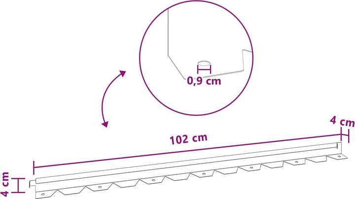 Produktbild vidaXL Raseneinfassung (102 cm)