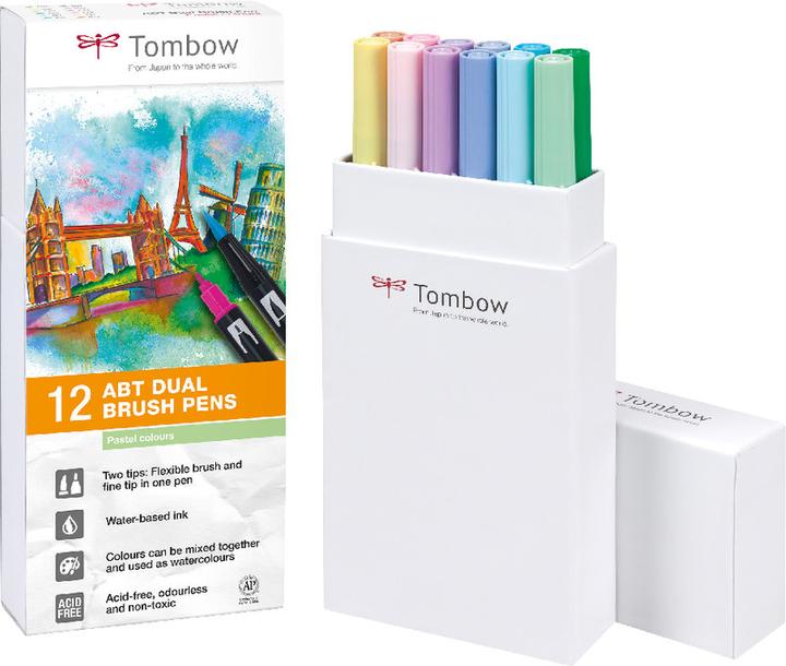 Actual product image Tombow ABT Dual Brush Pen (Pastel combination, 12 x)