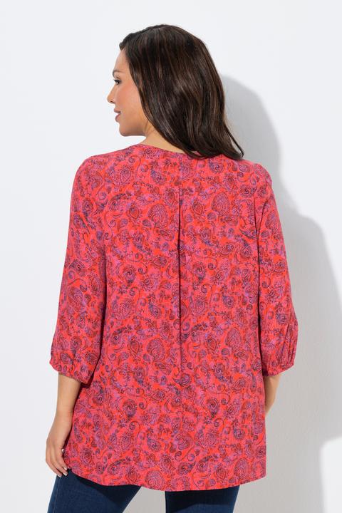 Actual product image Ulla Popken Smocked Paisley Blouse (60)