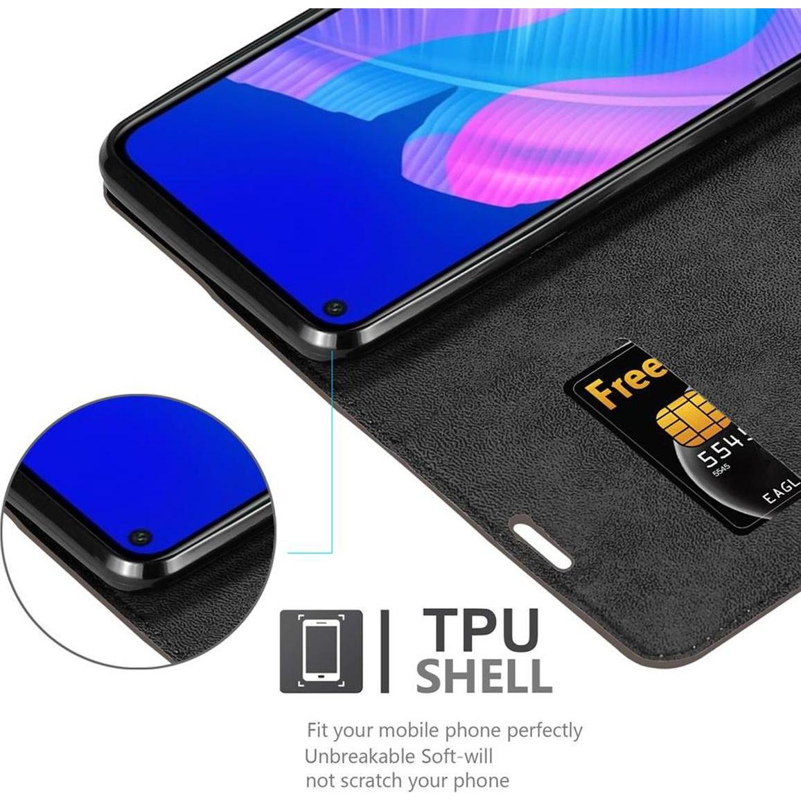 Thumbnail - Cadorabo Book Invisible Magnet Cover (Huawei P40 Lite E), Smartphone Hülle, Braun