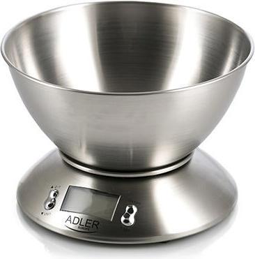 Actual product image Adler AD 3166 Kitchen Scale Stainless Steel Worktop Oval Electronic Kitchen Scale