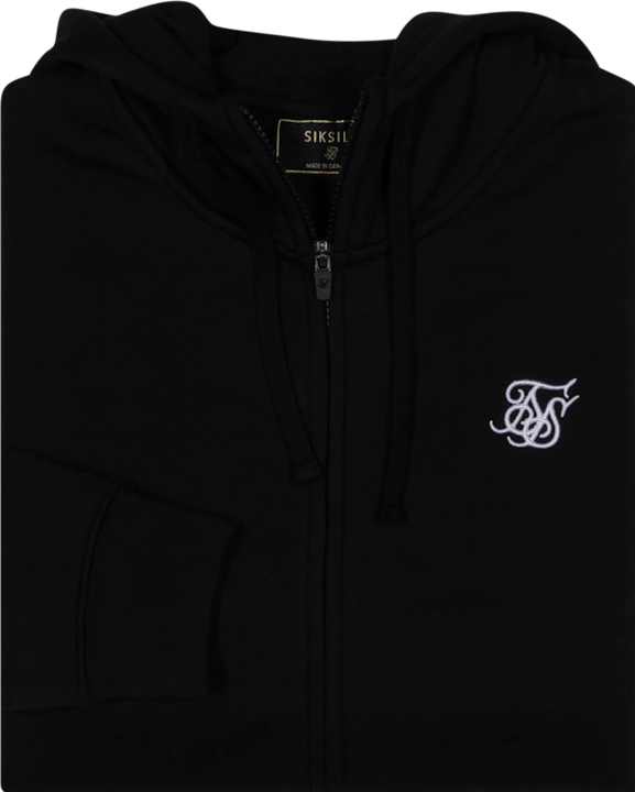 Immagine prodotto Siksilk Felpa con cappuccio Nero Essential Zip Through Funnel Hoodie (L)