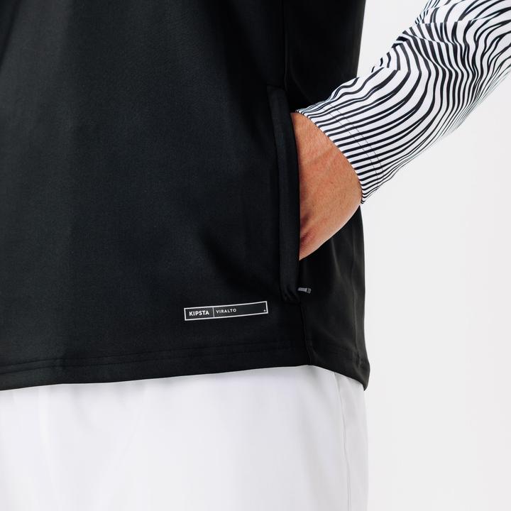 Produktbild Kipsta Fussball Sweatshirt 1/2 Zip - Viralto Wavy Club schwarz/weiss (L)