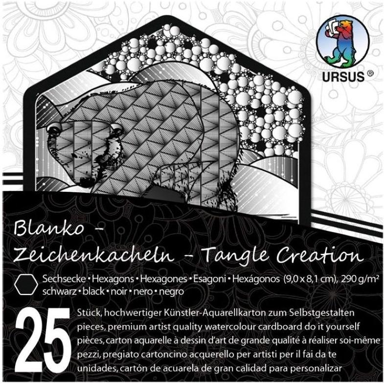 Thumbnail - Ursus, Heft + Block, Aquarellblock Kacheln, 9 x 9 cm, Schwarz, 25 Stück (9 x 9 cm)