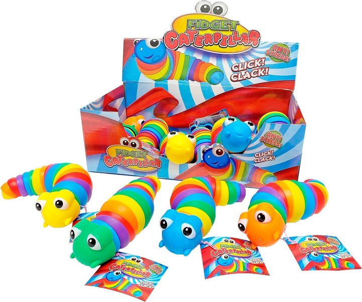 Actual product image Roost Fidget Rainbow Relax Caterpillar