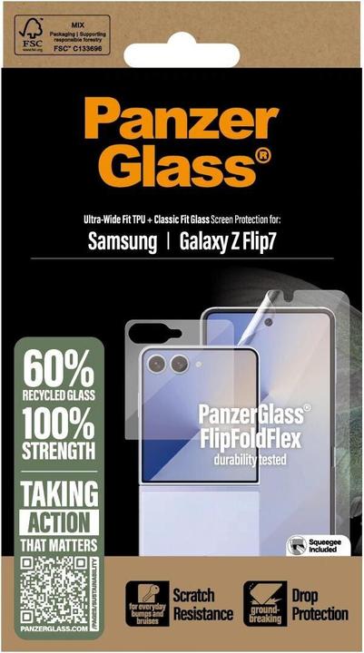 Actual product image PanzerGlass ® Screen Protector Samsung Galaxy Z Flip7 | Glass & Film (1 Piece, Samsung Galaxy Z Flip7)