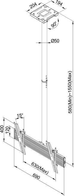 Image du produit Multibrackets M Support de plafond Pro MBC1U (Plafond)