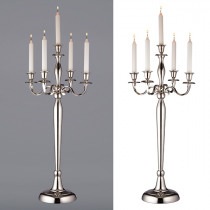 Cepewa Kerzenleuchter 5 Arm, silber, ca. 80cm Höhe