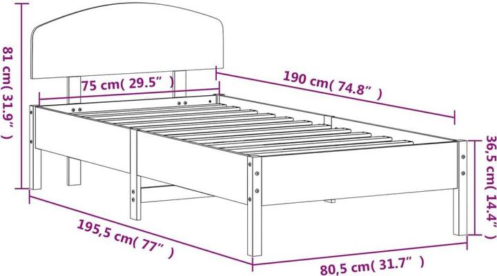 Produktbild vidaXL Kalidas (75 x 190 cm)