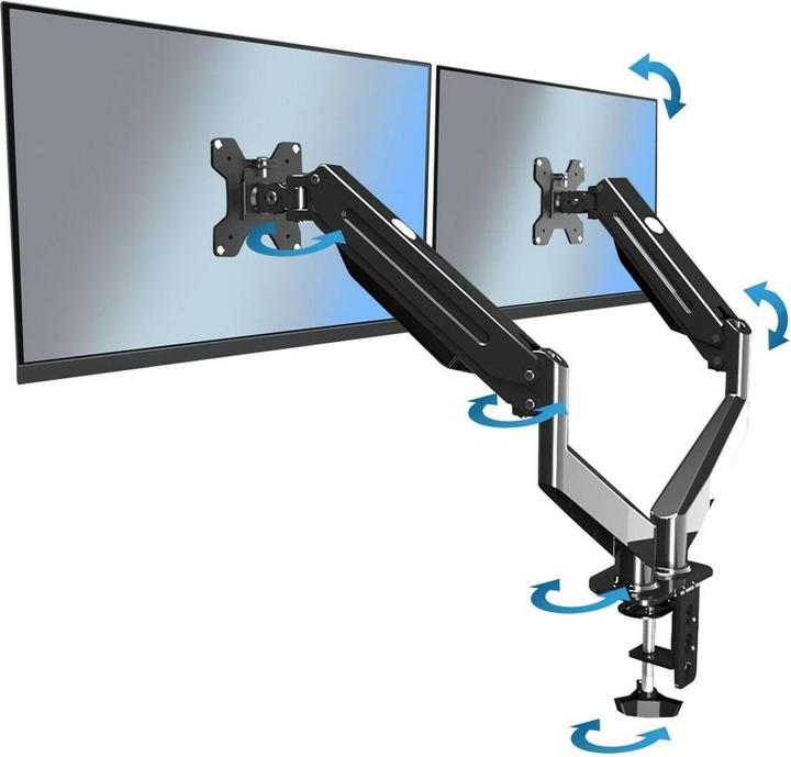 Produktbild Esperanza ERW020 Gas-Tischhalterung für zwei Monitore 17-27" bis zu 6kg (Tisch, 27.01", 6 kg)