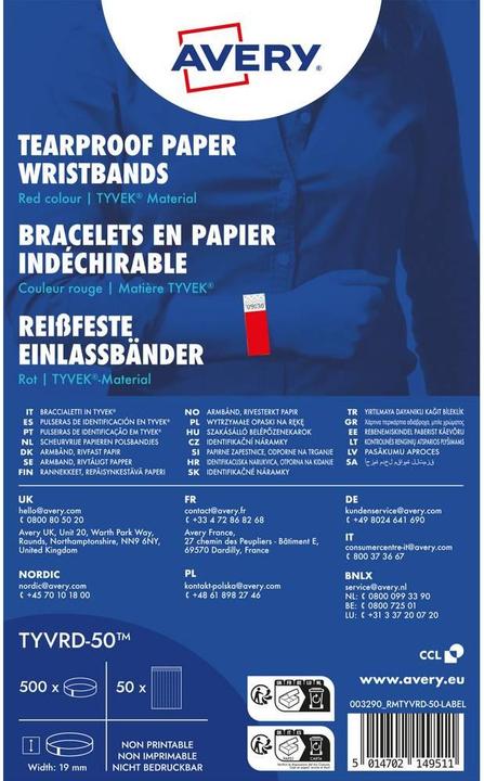 Produktbild Avery Einlassbänder