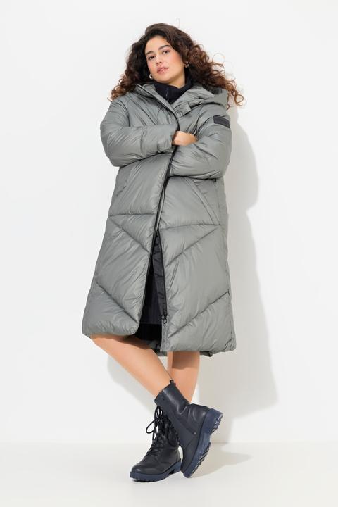 Image du produit Ulla Popken Manteau matelassé, capuche et cordon de serrage, poignets coupe-vent. Coupe évasée. (42, 44)