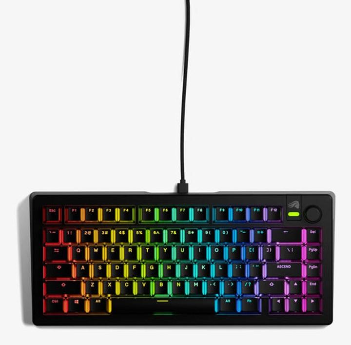 Actual product image Glorious GMMK 3 75 % Custom Gaming Keyboard - Pre-Built, ISO (US), Fox Switches, black (US, Cable)