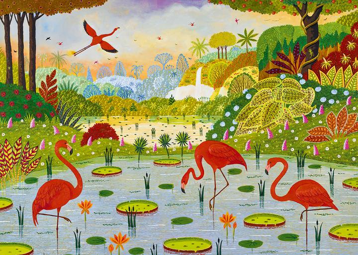 Actual product image Pieces & Peace Puzzle 1000 pieces Caribbean Flamingos (1000 pieces)