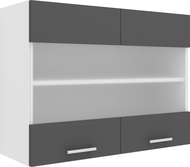 Image du produit VCM Armoire de cuisine Largeur 80 cm Mat Porte en verre Meuble suspendu de cuisine Esilo (80 x 60 x 31 cm)