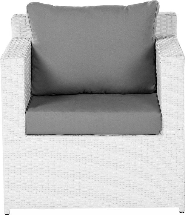 Produktbild Beliani Lounge Set Rattan weiss 6-Sitzer Auflagen grau ROMA
