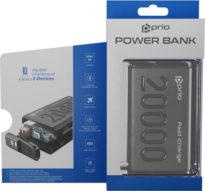 Image du produit prio Power Bank (20000 mAh, 22.50 W, 74 Wh)