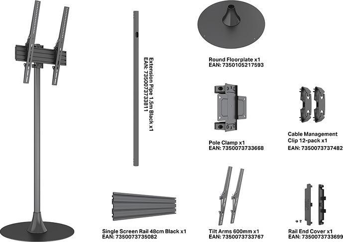 Actual product image Multibrackets Fixed base plate, black for Pro series, round