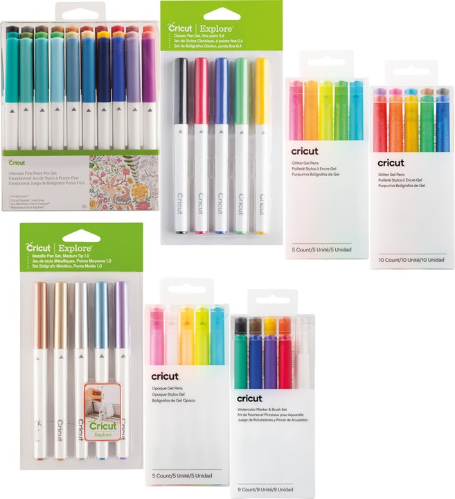 Produktbild Cricut Opaque Gel pens 5-pack Pink Orange White Yellow Blue (P)