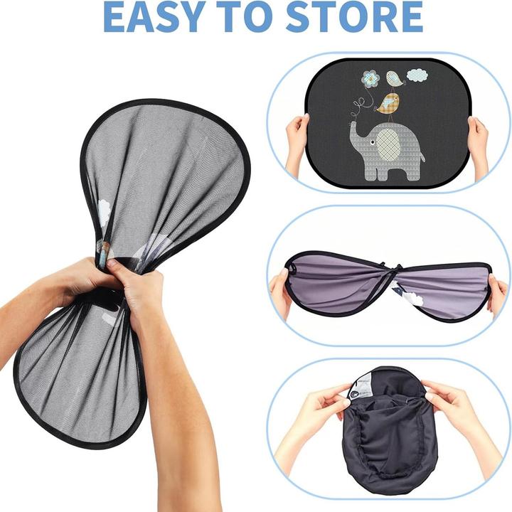 Immagine prodotto ASMI Auto Sonnenschutz für Kinder – 2 Stück Elefant