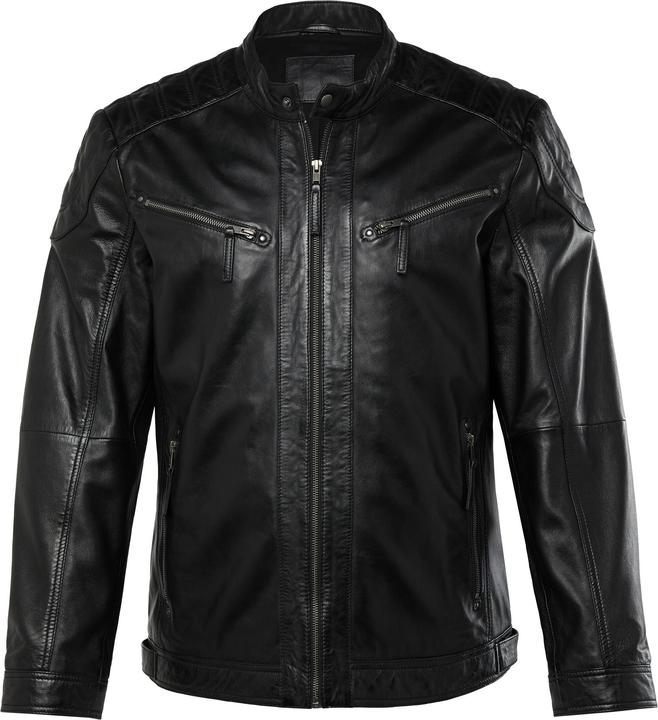 Produktbild Men+ Leder-Bikerjacke, Leder, Stehkragen, Metallzipper, bis 7 XL (XXL)