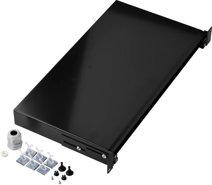 Produktbild EFB Elektronik Spleissbox ausziehbar 1HE ohne Frontblende, unbestückt, schwarz