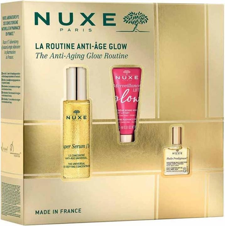 Image du produit Nuxe Coffret anti-âge Glow Routine - Comprend Super Serum 10 Sérum anti-âge végétal de jour et de nuit (Kit de soins du visage)