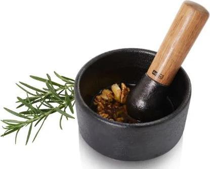 Image du produit AdHoc Mortier Camo.12, fonte/bois d'acacia, D 12 cm, H