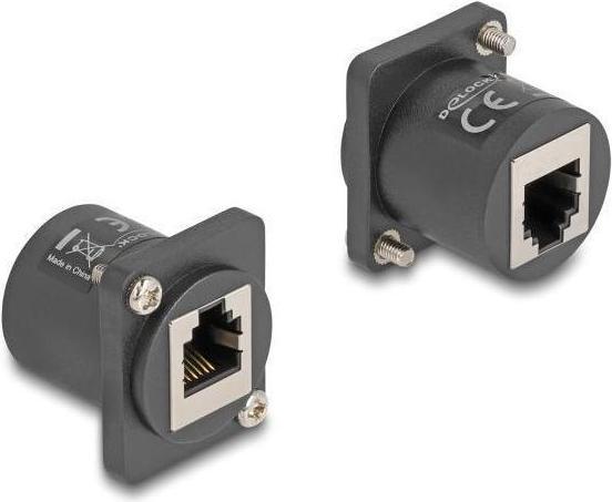 Actual product image Delock D-type module RJ12 socket to socket with screws black