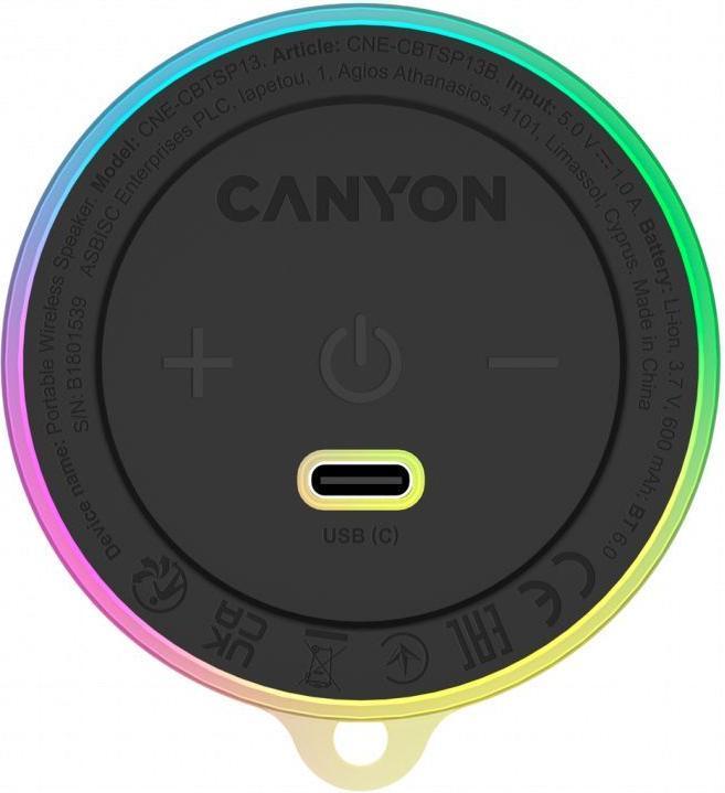 Actual product image Canyon Bluetooth speakers Magnetic BT speaker OnMove 13 5W Black (3 h)