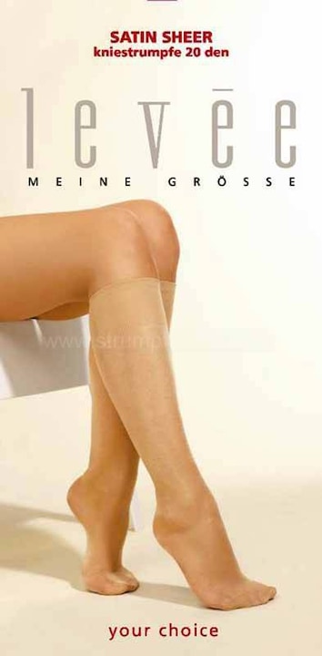 Image du produit Levee Satin Sheer (Lot de 5) Mi-bas fins, couleur 222 teint, taille 35-38 (20 DEN, 35 - 38)
