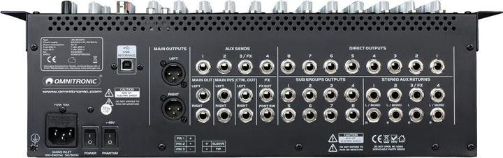 Actual product image Omnitronic LMC2642FX USB MIXER (Studio- and Livemixer)