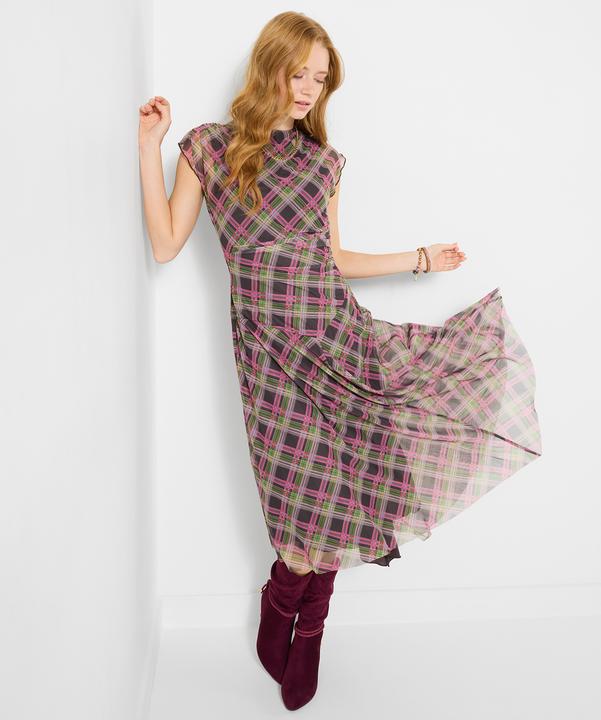Image du produit Joe Browns Check Pattern High Neck Mesh Dress (48)