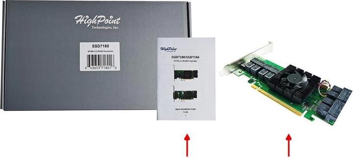 Produktbild HighPoint SSD7180 - Speichercontroller (RAID) - 2.5" (6.4 cm)