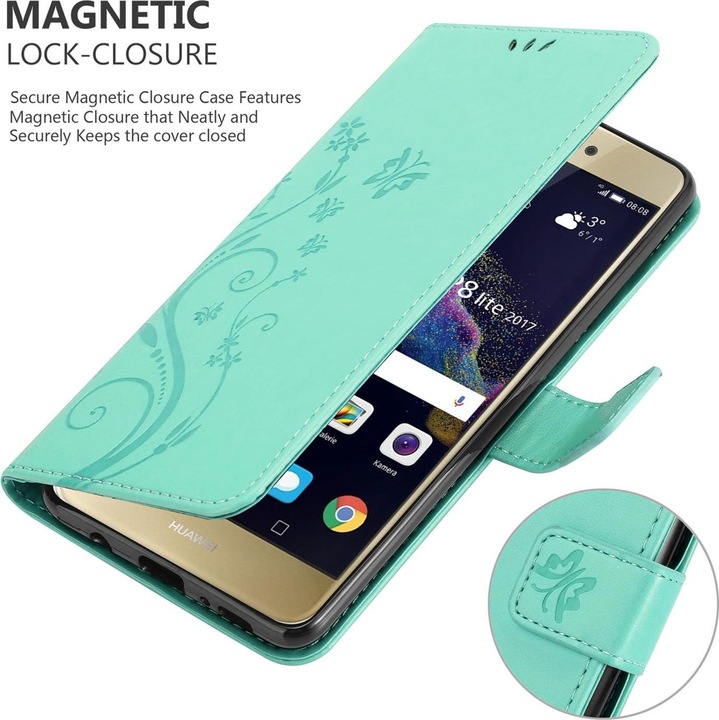 Produktbild Cadorabo Flower Book Cover (Huawei P8 Lite (2017), Huawei P9 Lite (2017))