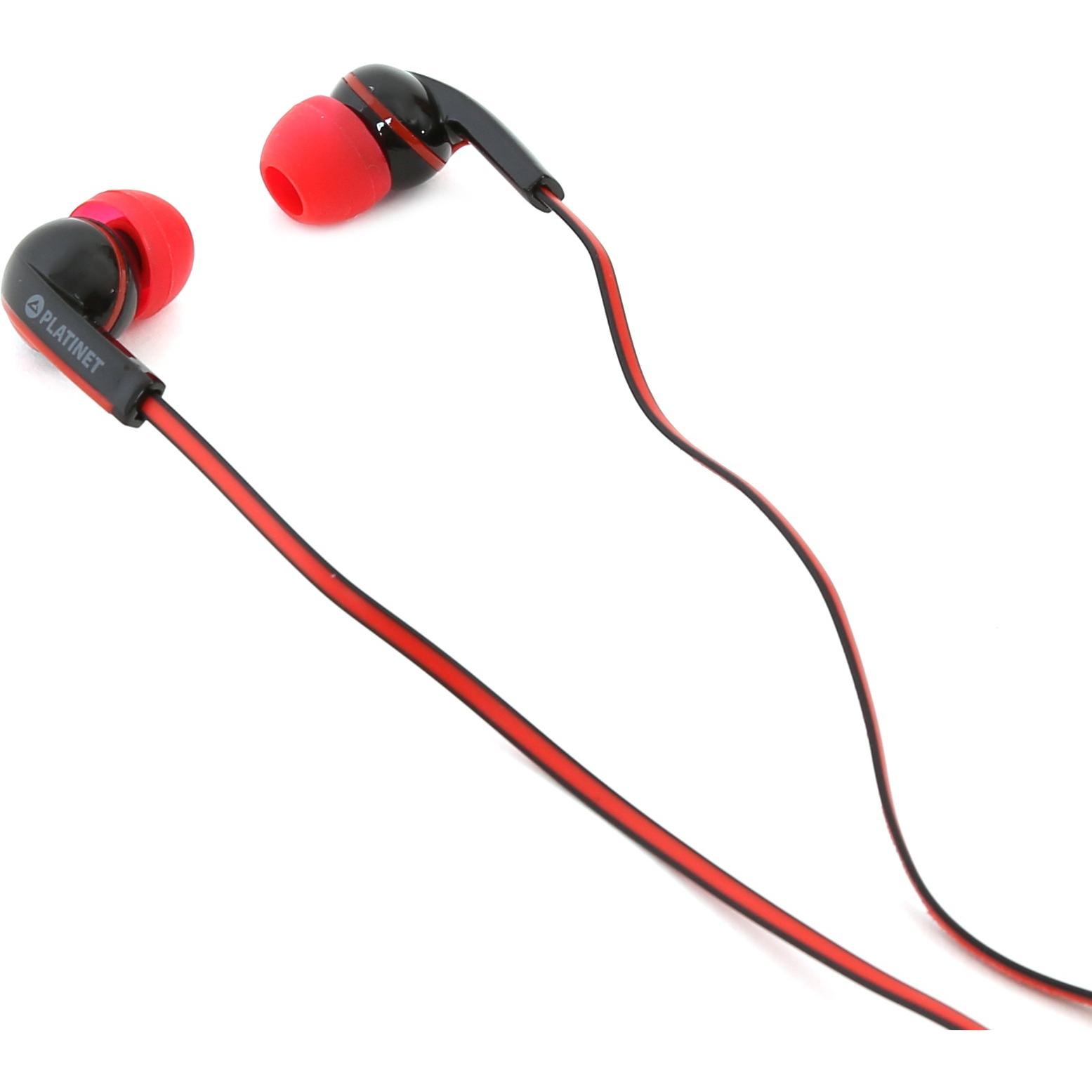 Platinet PM1031 Headset Wired In-ear Calls/Music Black, Red (Kabelgebunden), Kopfhörer, Schwarz, Rot