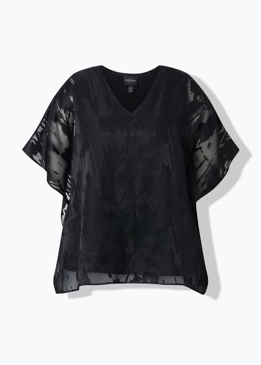 Produktbild Ulla Popken Chiffonbluse, doppellagig, V-Ausschnitt, Halbarm (42, 44)