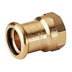 Sanha, Rohrverbindungstechnik, overgangsmuffe 3/8-15mm - 3/8-15mm Cu press. M og V bakker. Rødgods (Pressverbindung)