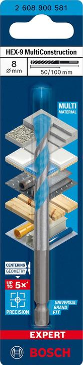 Actual product image Bosch Professional Zubehör Expert HEX-9 MultiConstruction drill bit (8 millimetres)