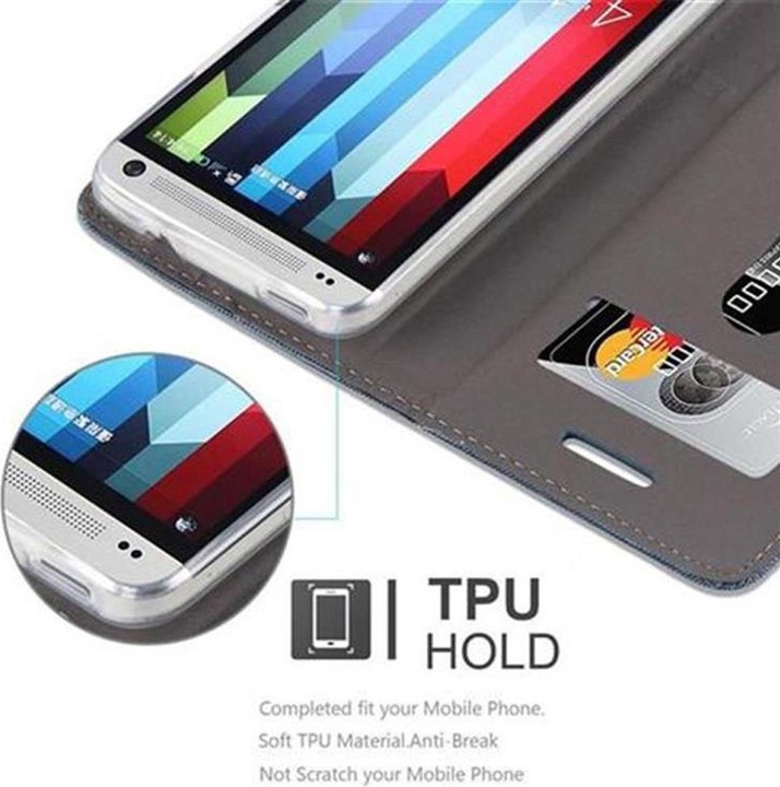 Image du produit Cadorabo Couverture look jeans Book (HTC One M7)