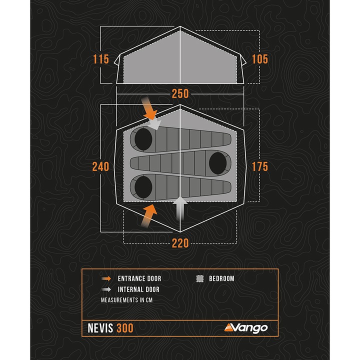 Actual product image Vango Nevis 300 (Tunnel tent, 2.50 kg, 3 persons)