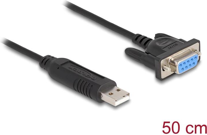 Actual product image Delock USB 2.0 zu Seriell RS-232 Adapter Sub-D 9 Buchse mit (0.50 m)