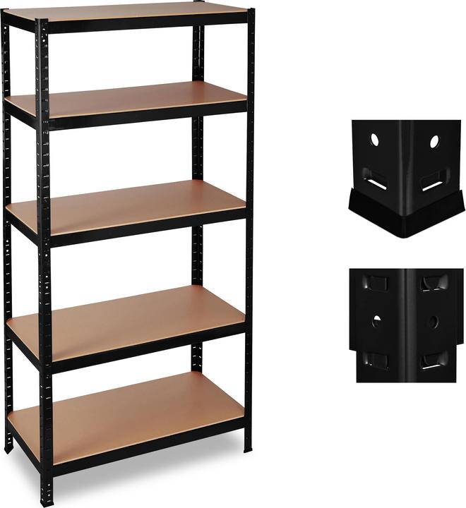 Relaxdays Heavy-duty Shelving Unit Black