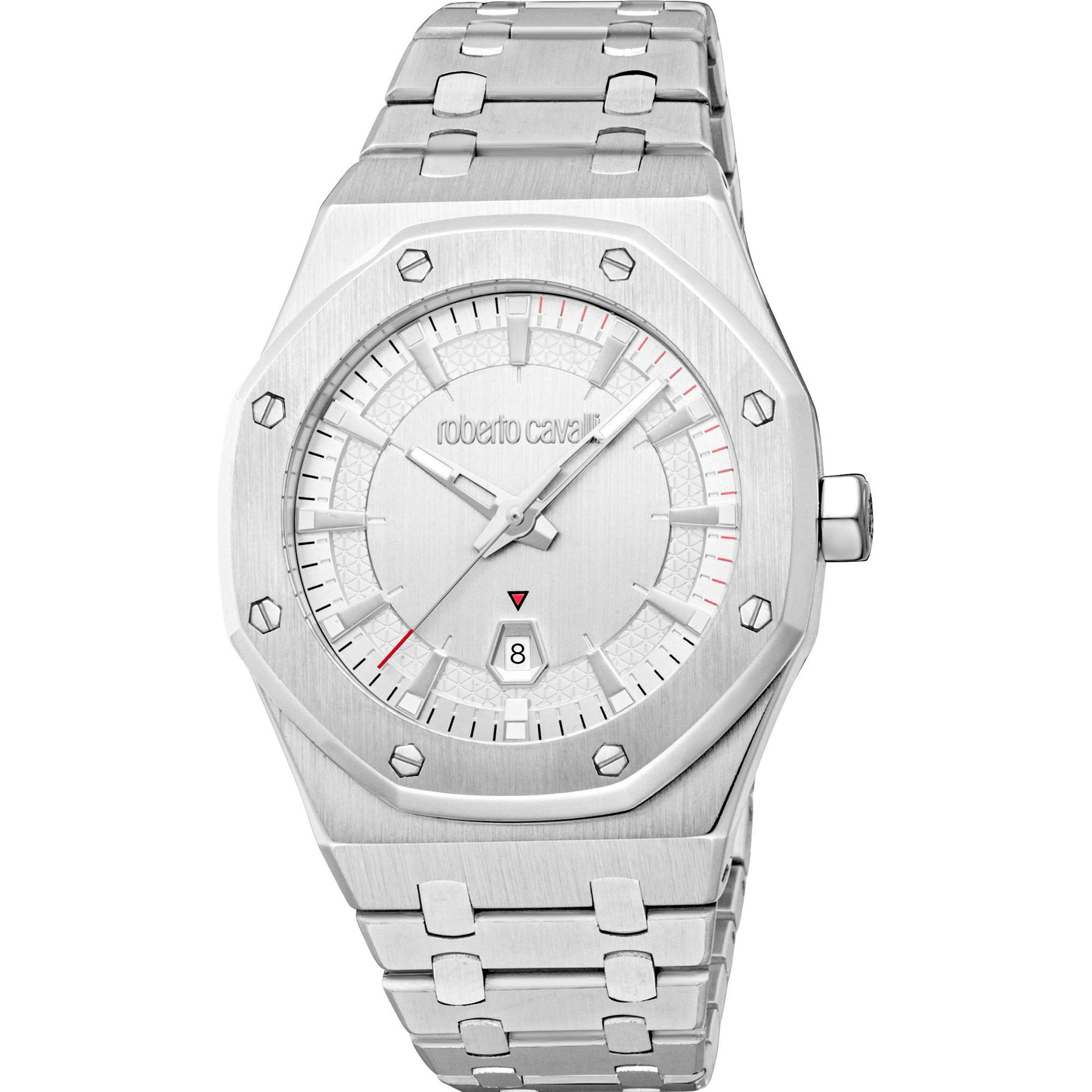 Just Cavalli, Armbanduhr, Herrenuhr Uomo Ottagono, Silber, (42 mm)