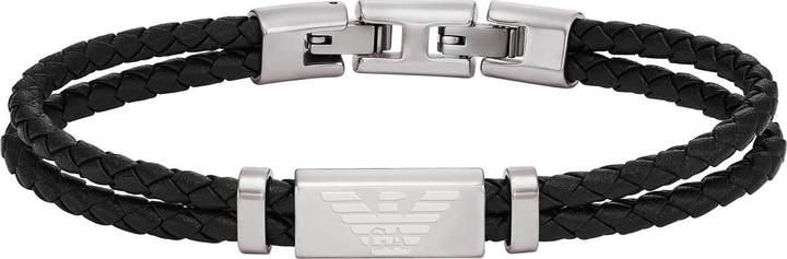 Image du produit Emporio Armani Armband EAGLE LOGO (21.50 cm, Acier inoxydable, Cuir)